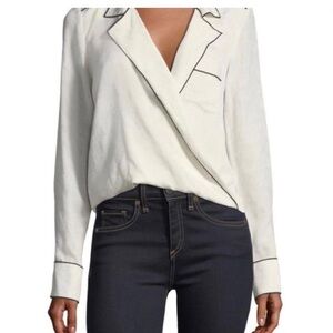 Veronica Beard White Wrap Blouse
